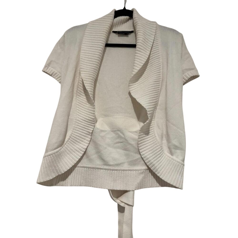 Women's sz‎ XS BCBG Maxazria ivory shrug short sleeve sweater #1374